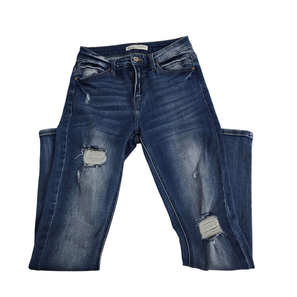 KanCan Jeans Women‎ Size 27 Mid Rise Distressed Skinny Blue Denim Pants